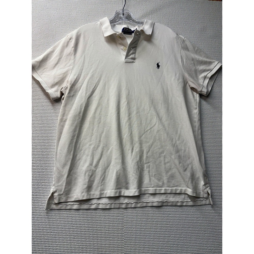 White Mens XL Polo Ralph Lauren Short Sleeve Shirt Custom Slim Fit